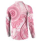 NAIDOC Week 2025 Indigenous Button Sweatshirt Breast Cancer Pink Ribbon