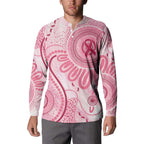 NAIDOC Week 2025 Indigenous Button Sweatshirt Breast Cancer Pink Ribbon