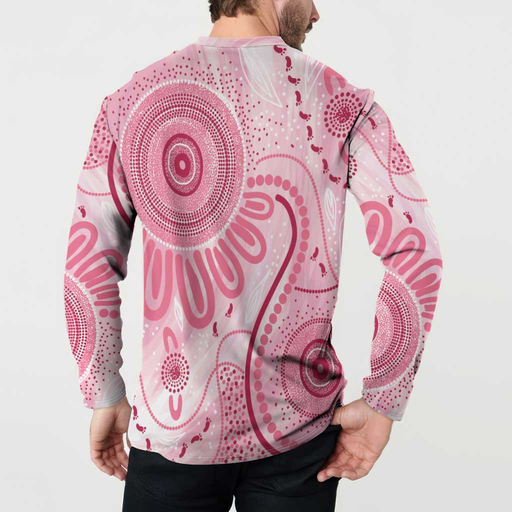 NAIDOC Week 2025 Indigenous Button Sweatshirt Breast Cancer Pink Ribbon