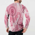 NAIDOC Week 2025 Indigenous Button Sweatshirt Breast Cancer Pink Ribbon