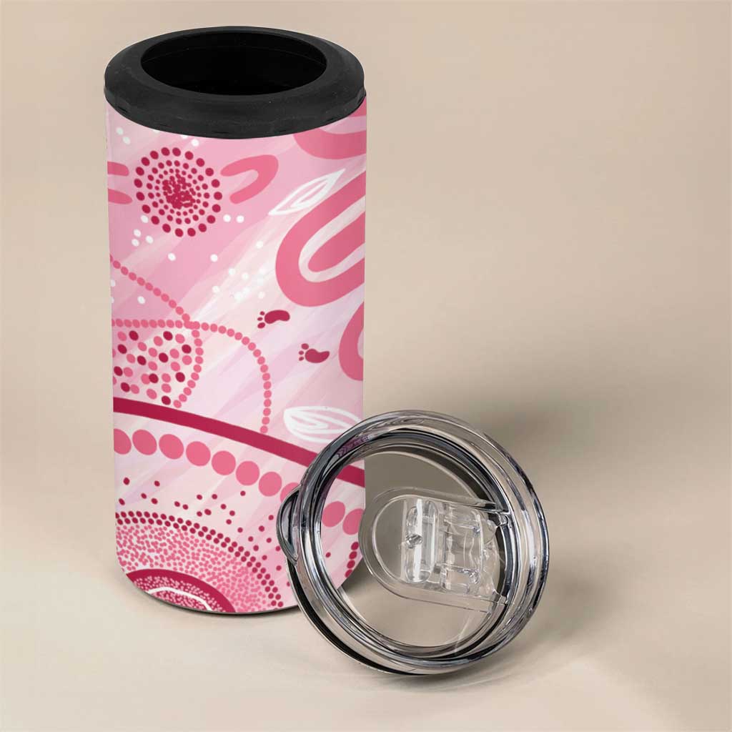 NAIDOC Week 2025 Indigenous 4 in 1 Can Cooler Tumbler Breast Cancer Pink Ribbon