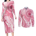 NAIDOC Week 2025 Indigenous Couples Matching Long Sleeve Bodycon Dress and Long Sleeve Button Shirt Breast Cancer Pink Ribbon