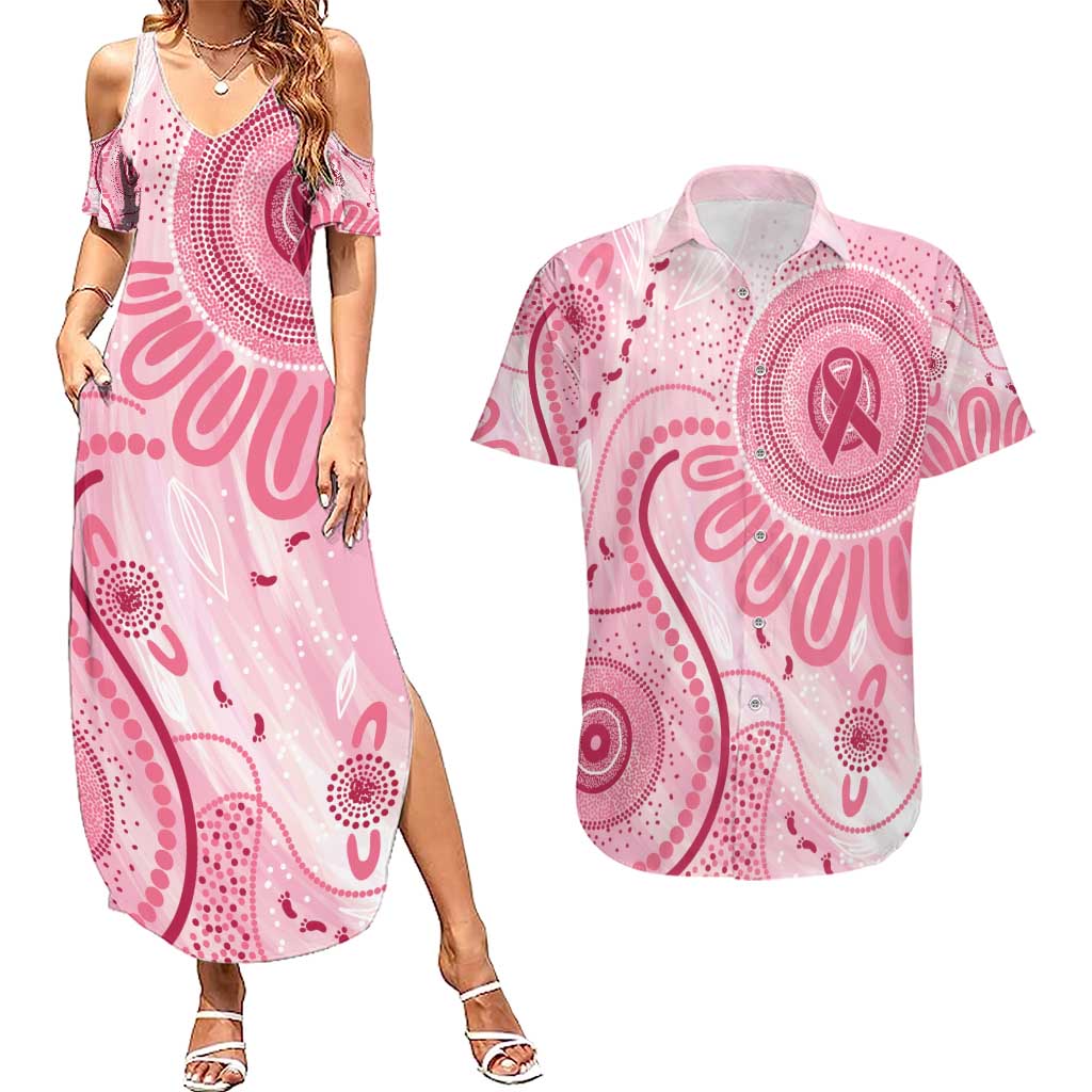 NAIDOC Week 2025 Indigenous Couples Matching Summer Maxi Dress and Hawaiian Shirt Breast Cancer Pink Ribbon