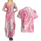 NAIDOC Week 2025 Indigenous Couples Matching Summer Maxi Dress and Hawaiian Shirt Breast Cancer Pink Ribbon