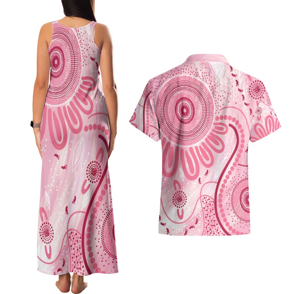 NAIDOC Week 2025 Indigenous Couples Matching Tank Maxi Dress and Hawaiian Shirt Breast Cancer Pink Ribbon