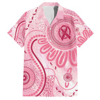 NAIDOC Week 2025 Indigenous Family Matching Off The Shoulder Long Sleeve Dress and Hawaiian Shirt Breast Cancer Pink Ribbon