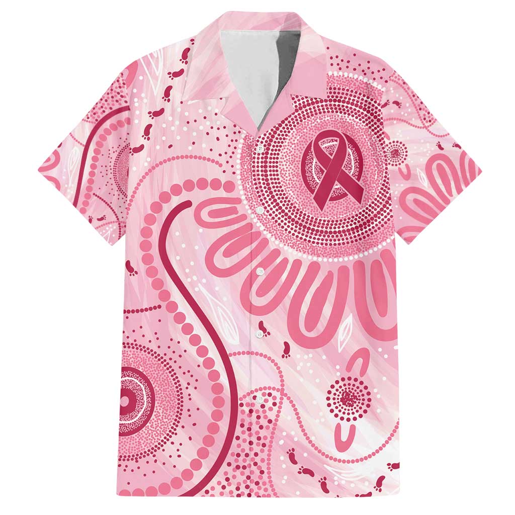 NAIDOC Week 2025 Indigenous Family Matching Off Shoulder Short Dress and Hawaiian Shirt Breast Cancer Pink Ribbon