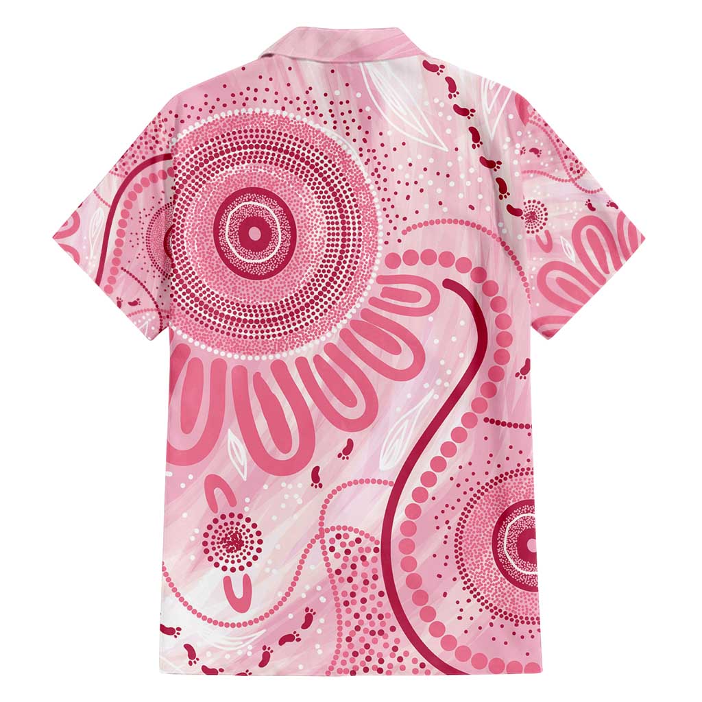NAIDOC Week 2025 Indigenous Family Matching Off Shoulder Short Dress and Hawaiian Shirt Breast Cancer Pink Ribbon