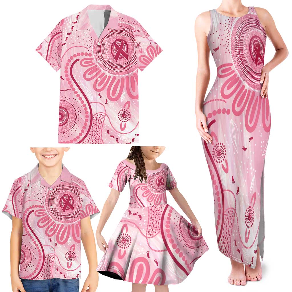 NAIDOC Week 2025 Indigenous Family Matching Tank Maxi Dress and Hawaiian Shirt Breast Cancer Pink Ribbon