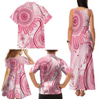 NAIDOC Week 2025 Indigenous Family Matching Tank Maxi Dress and Hawaiian Shirt Breast Cancer Pink Ribbon