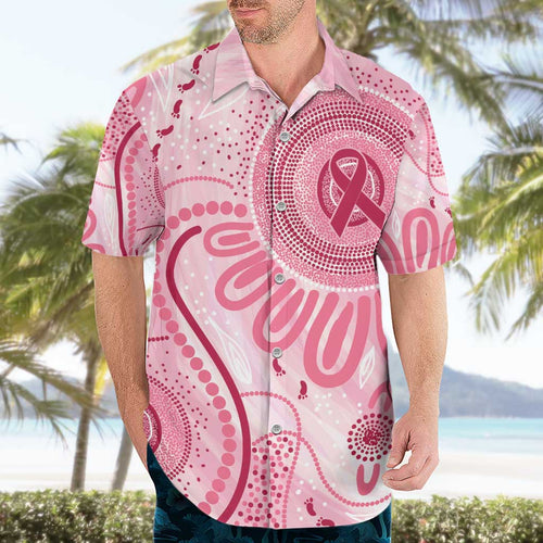 NAIDOC Week 2025 Indigenous Hawaiian Shirt Breast Cancer Pink Ribbon