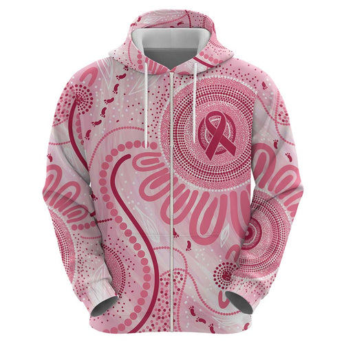 NAIDOC Week 2025 Indigenous Hoodie Breast Cancer Pink Ribbon