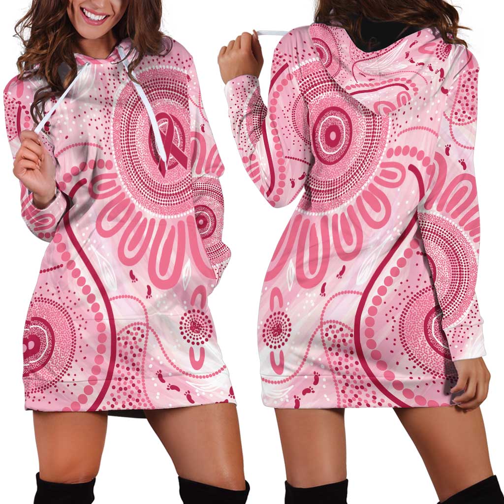NAIDOC Week 2025 Indigenous Hoodie Dress Breast Cancer Pink Ribbon