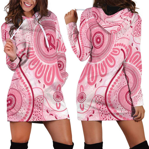 NAIDOC Week 2025 Indigenous Hoodie Dress Breast Cancer Pink Ribbon