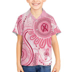 NAIDOC Week 2025 Indigenous Kid Hawaiian Shirt Breast Cancer Pink Ribbon