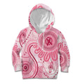 NAIDOC Week 2025 Indigenous Kid Hoodie Breast Cancer Pink Ribbon