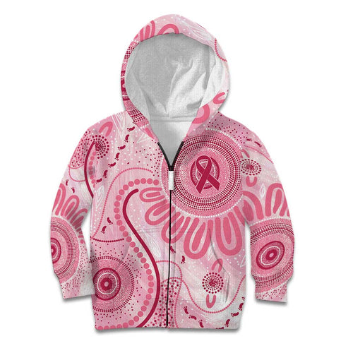 NAIDOC Week 2025 Indigenous Kid Hoodie Breast Cancer Pink Ribbon