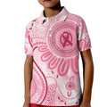 NAIDOC Week 2025 Indigenous Kid Polo Shirt Breast Cancer Pink Ribbon