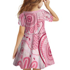 NAIDOC Week 2025 Indigenous Kid Short Sleeve Dress Breast Cancer Pink Ribbon