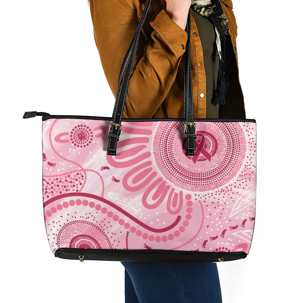 NAIDOC Week 2025 Indigenous Leather Tote Bag Breast Cancer Pink Ribbon
