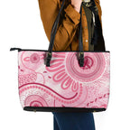 NAIDOC Week 2025 Indigenous Leather Tote Bag Breast Cancer Pink Ribbon