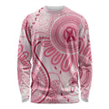 NAIDOC Week 2025 Indigenous Long Sleeve Shirt Breast Cancer Pink Ribbon