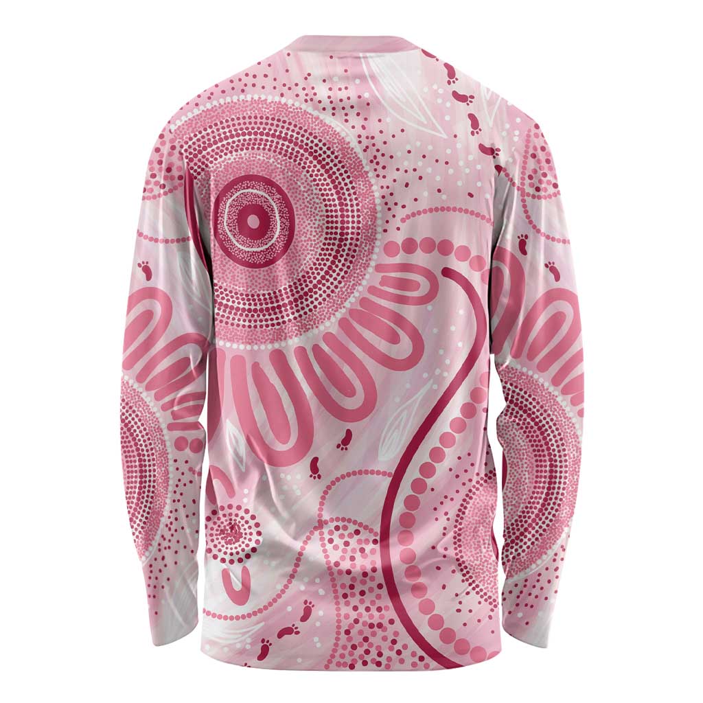 NAIDOC Week 2025 Indigenous Long Sleeve Shirt Breast Cancer Pink Ribbon