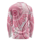 NAIDOC Week 2025 Indigenous Long Sleeve Shirt Breast Cancer Pink Ribbon