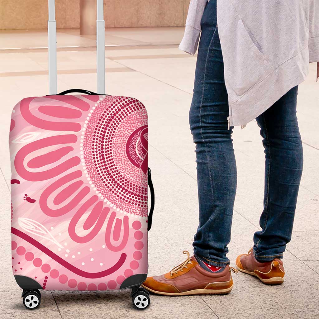 NAIDOC Week 2025 Indigenous Luggage Cover Breast Cancer Pink Ribbon