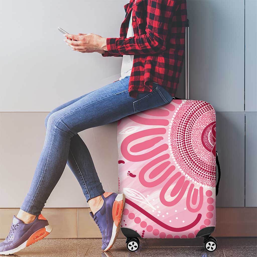 NAIDOC Week 2025 Indigenous Luggage Cover Breast Cancer Pink Ribbon