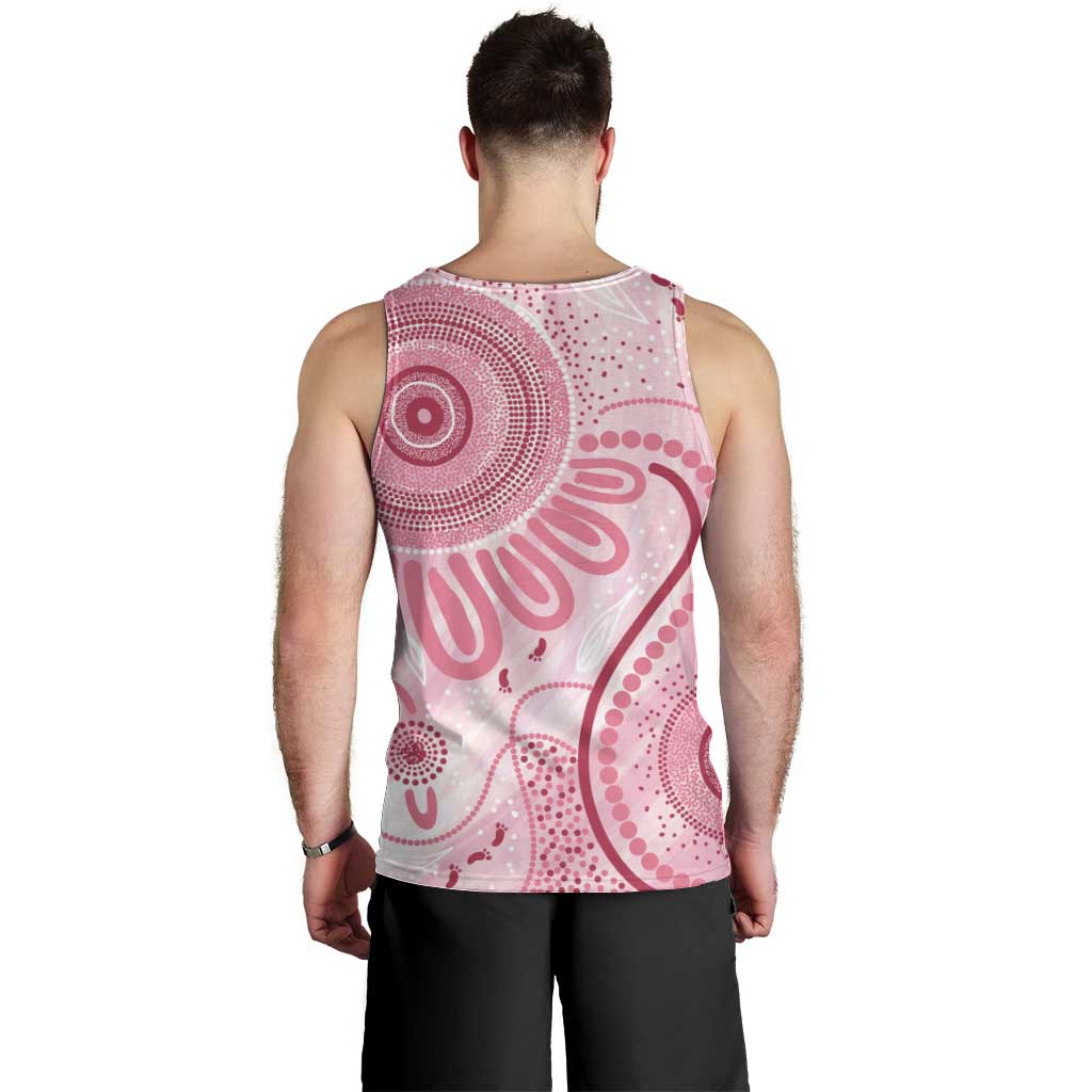 NAIDOC Week 2025 Indigenous Men Tank Top Breast Cancer Pink Ribbon