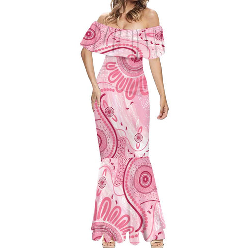 NAIDOC Week 2025 Indigenous Mermaid Dress Breast Cancer Pink Ribbon
