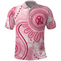 NAIDOC Week 2025 Indigenous Polo Shirt Breast Cancer Pink Ribbon