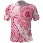 NAIDOC Week 2025 Indigenous Polo Shirt Breast Cancer Pink Ribbon