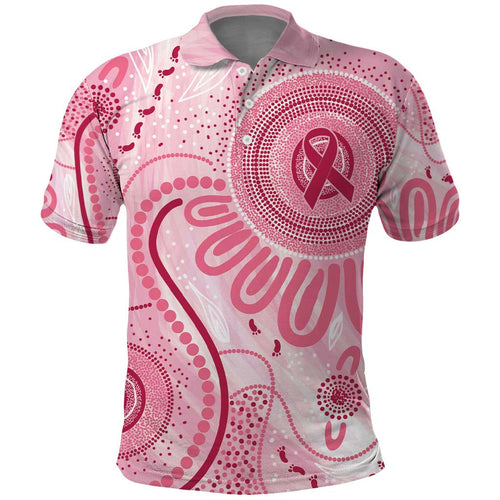 NAIDOC Week 2025 Indigenous Polo Shirt Breast Cancer Pink Ribbon