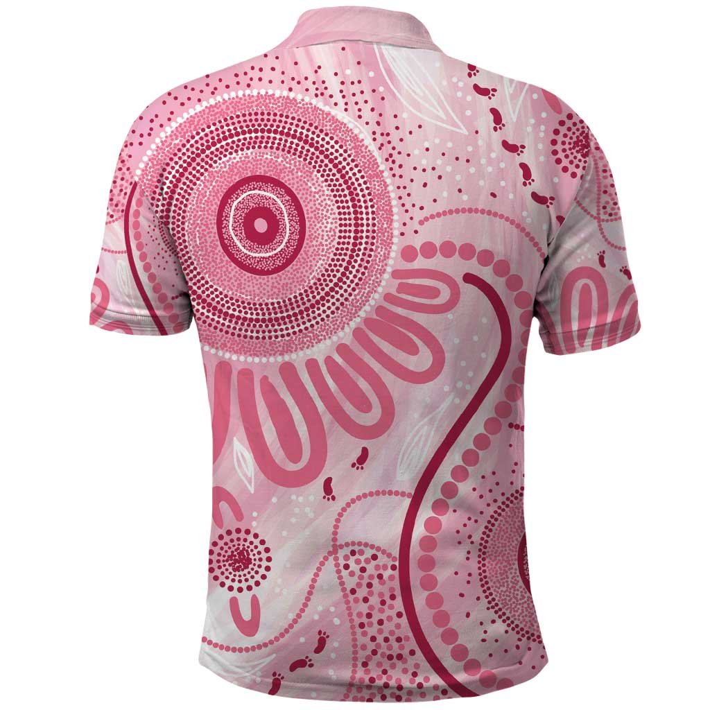 NAIDOC Week 2025 Indigenous Polo Shirt Breast Cancer Pink Ribbon
