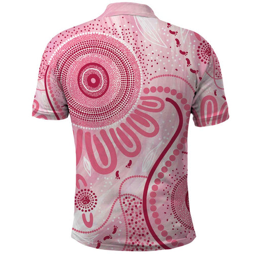 NAIDOC Week 2025 Indigenous Polo Shirt Breast Cancer Pink Ribbon