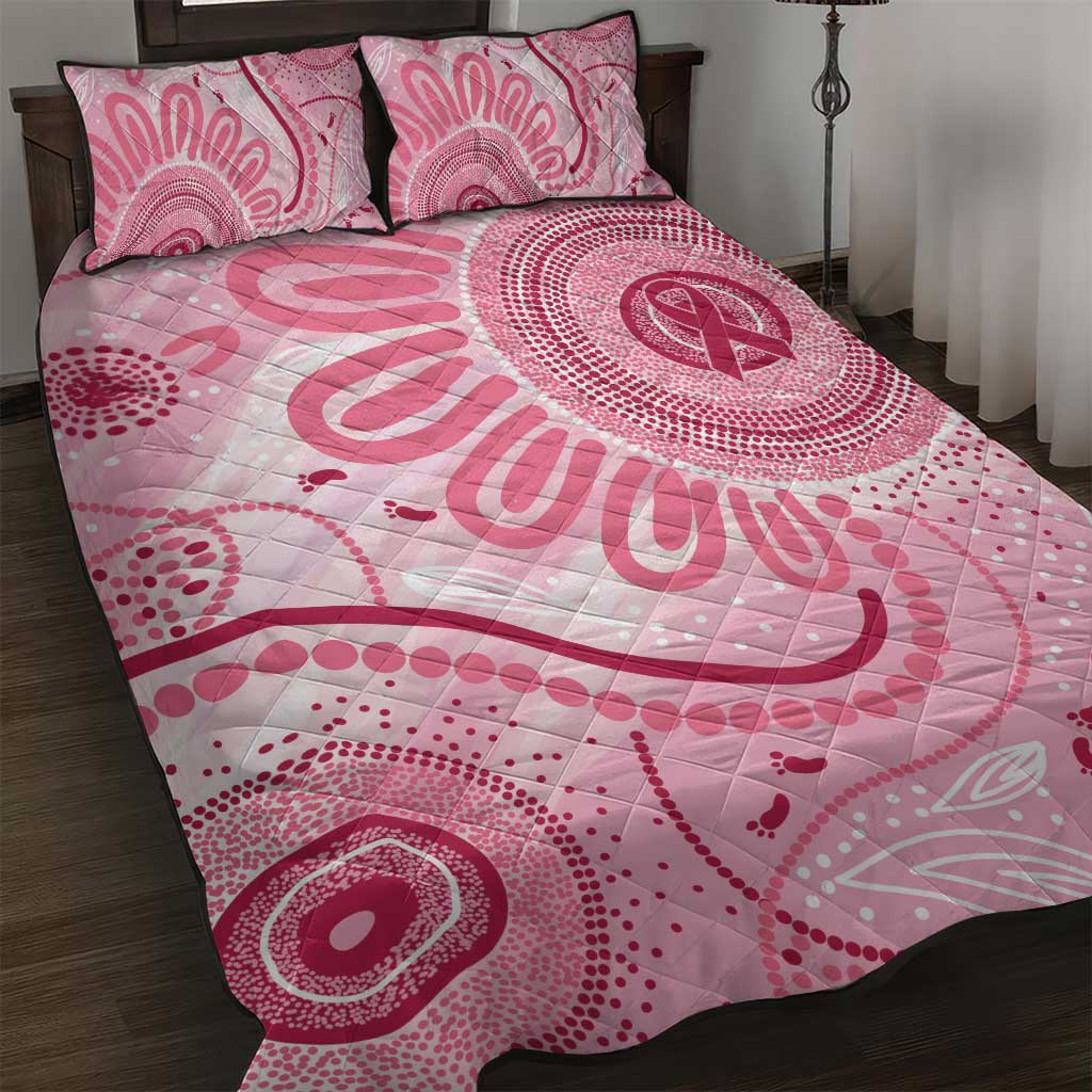 NAIDOC Week 2025 Indigenous Quilt Bed Set Breast Cancer Pink Ribbon