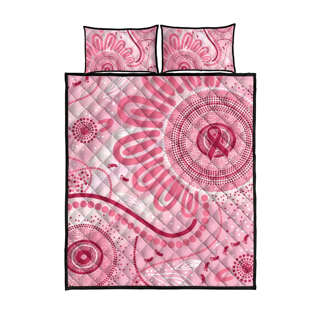 NAIDOC Week 2025 Indigenous Quilt Bed Set Breast Cancer Pink Ribbon