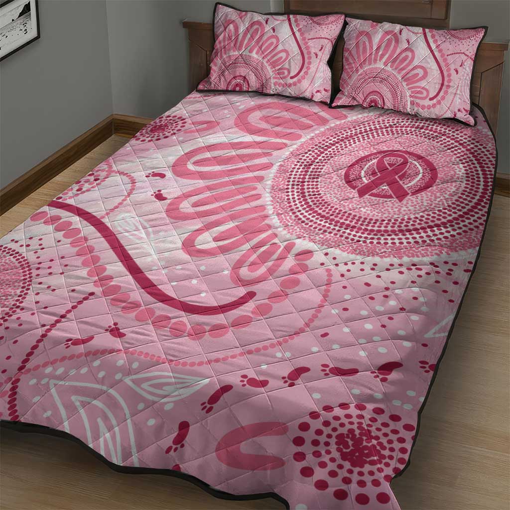 NAIDOC Week 2025 Indigenous Quilt Bed Set Breast Cancer Pink Ribbon