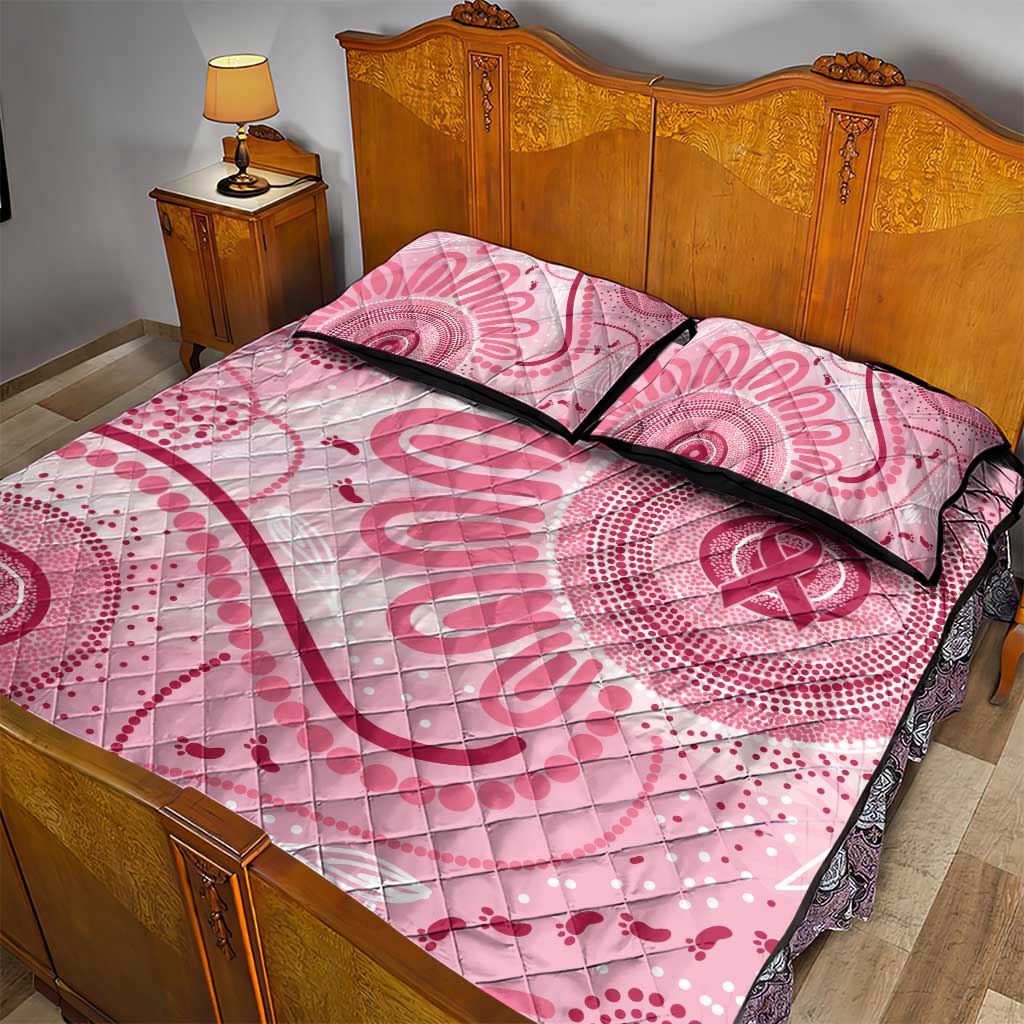 NAIDOC Week 2025 Indigenous Quilt Bed Set Breast Cancer Pink Ribbon