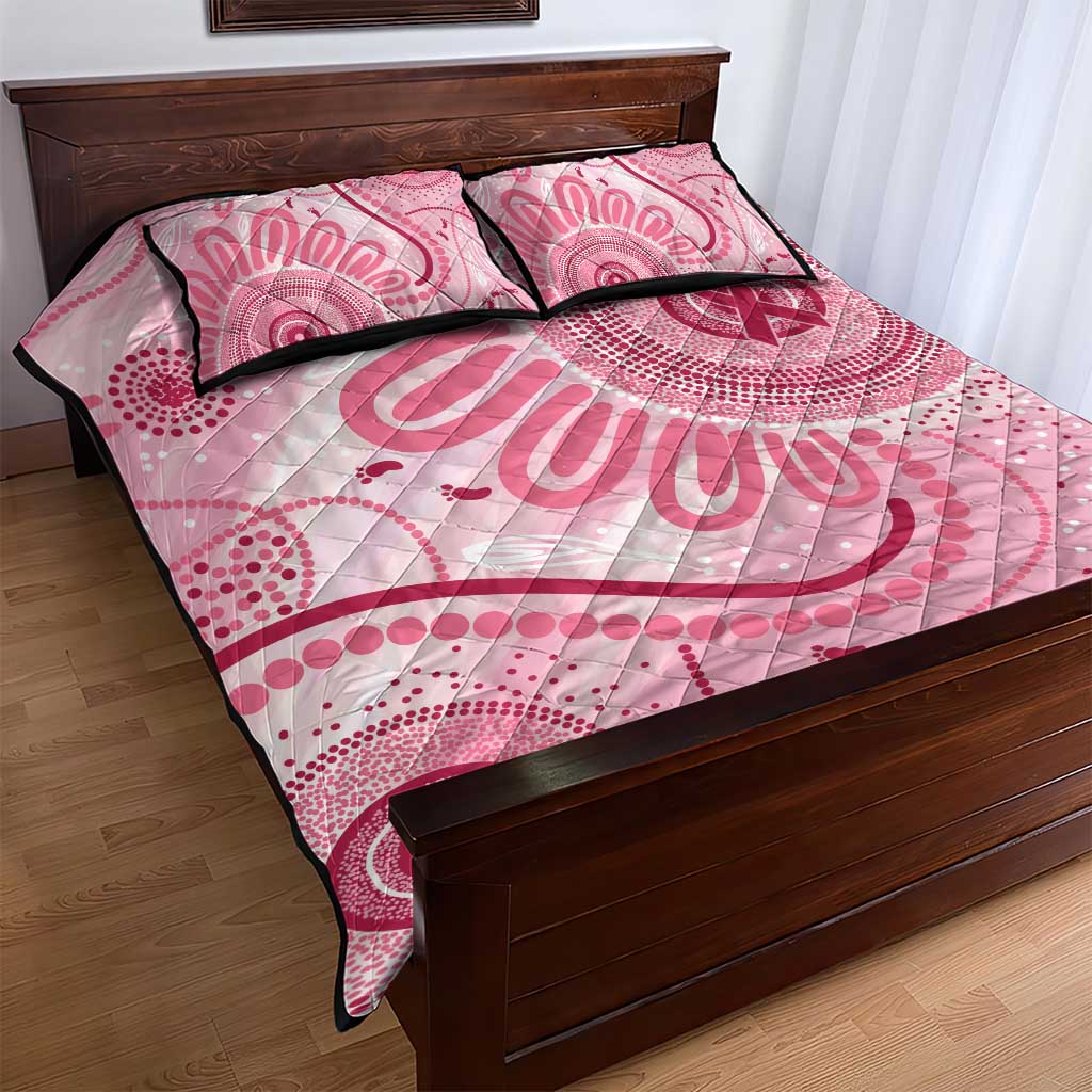 NAIDOC Week 2025 Indigenous Quilt Bed Set Breast Cancer Pink Ribbon