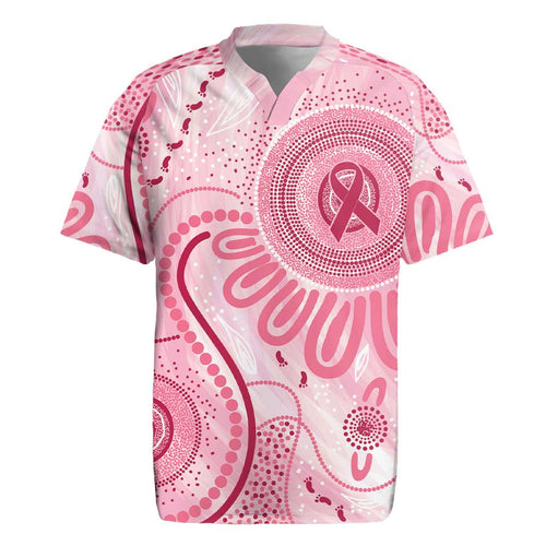 NAIDOC Week 2025 Indigenous Rugby Jersey Breast Cancer Pink Ribbon