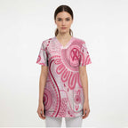 NAIDOC Week 2025 Indigenous Scrub Top Breast Cancer Pink Ribbon - Aussie Hoodie