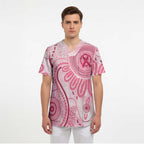 NAIDOC Week 2025 Indigenous Scrub Top Breast Cancer Pink Ribbon - Aussie Hoodie