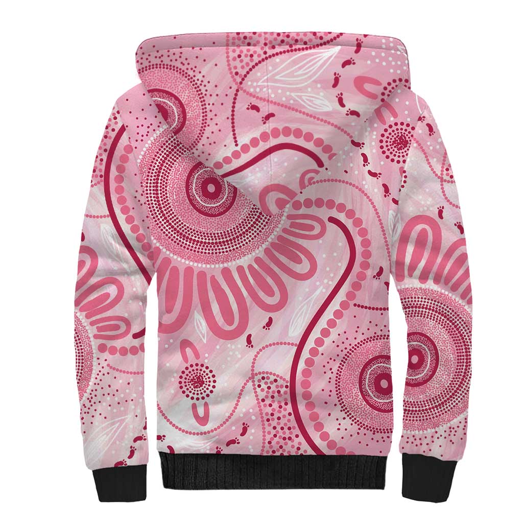 NAIDOC Week 2025 Indigenous Sherpa Hoodie Breast Cancer Pink Ribbon