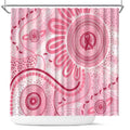 NAIDOC Week 2025 Indigenous Shower Curtain Breast Cancer Pink Ribbon
