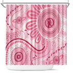 NAIDOC Week 2025 Indigenous Shower Curtain Breast Cancer Pink Ribbon