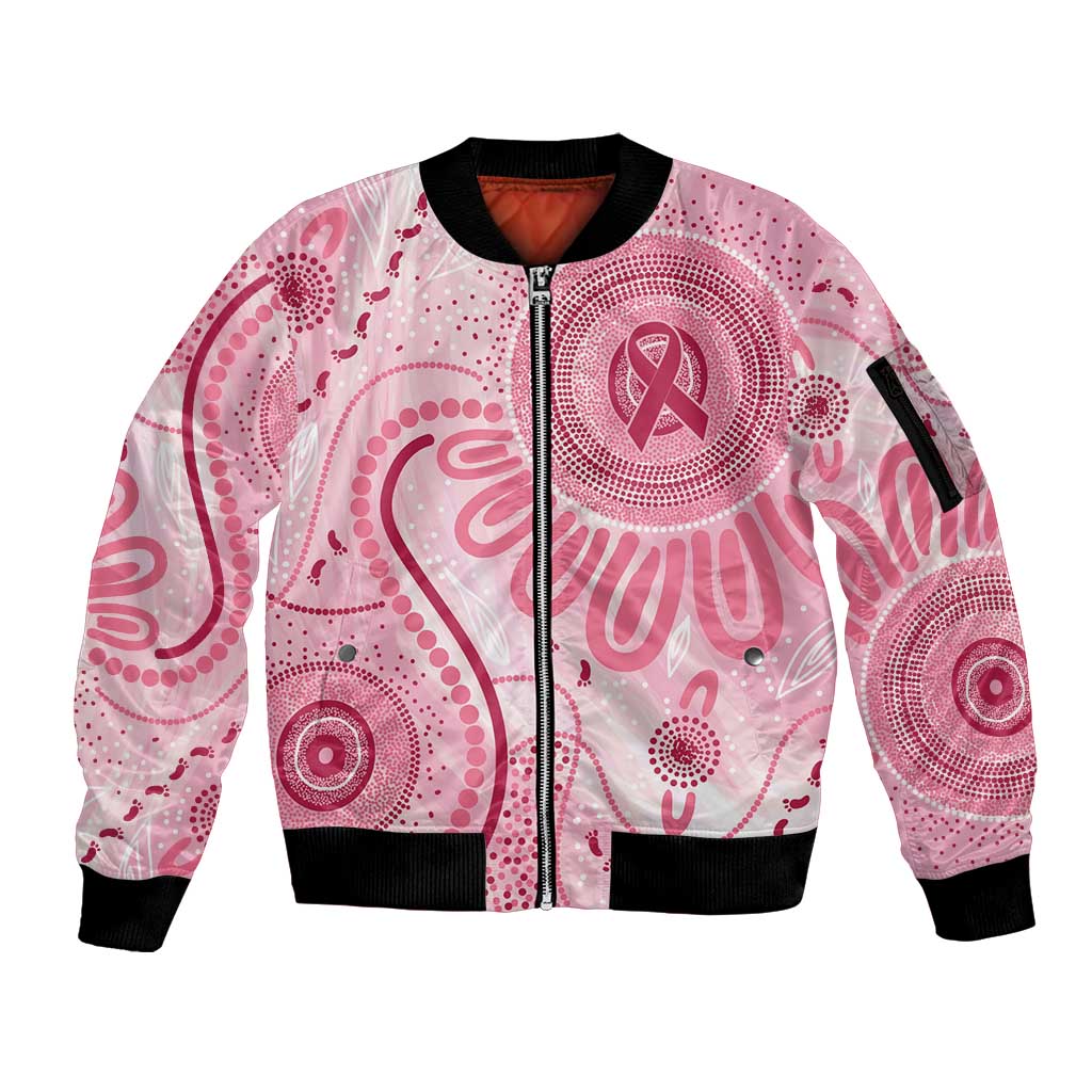 NAIDOC Week 2025 Indigenous Sleeve Zip Bomber Jacket Breast Cancer Pink Ribbon