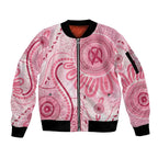 NAIDOC Week 2025 Indigenous Sleeve Zip Bomber Jacket Breast Cancer Pink Ribbon